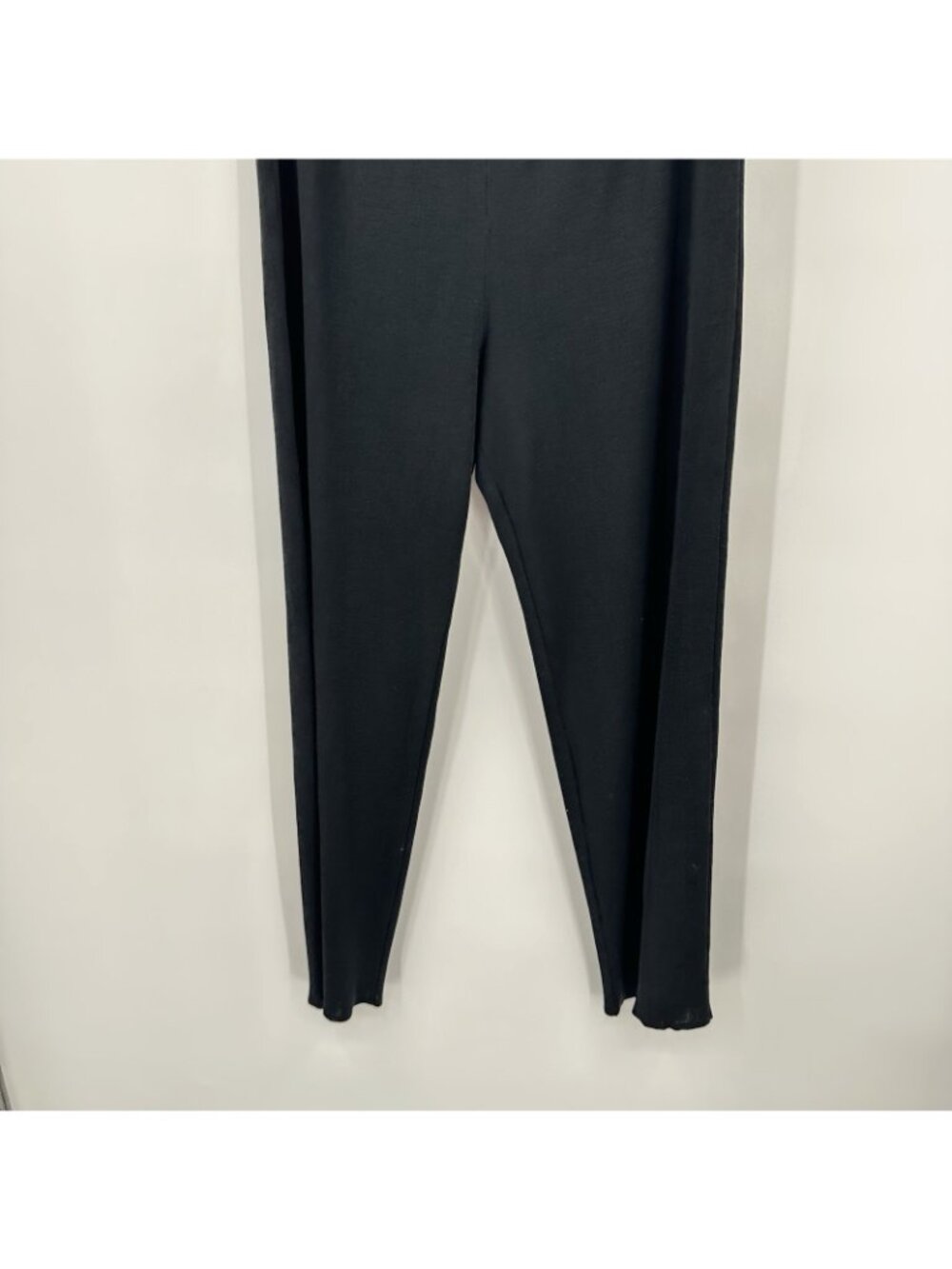MING WANG straight leg pants black petite PL knit modern knitwear pull on - Picture 4 of 11